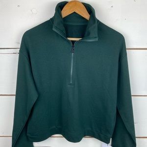 Zyia green classic 1/4 zip hoodie
